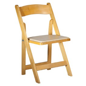 Tan Folding Chair with Pad