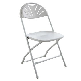 Fanback White Folding Chairs