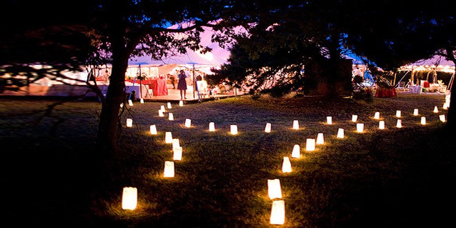 paper lanterns for path lighting