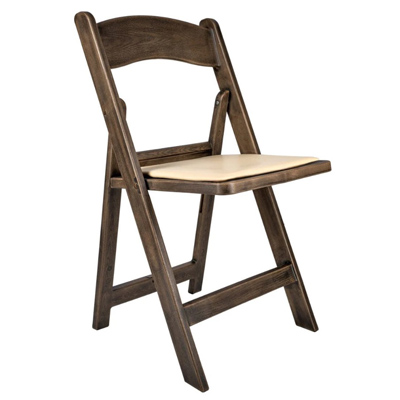 Folding Dark Wood Garden Chair