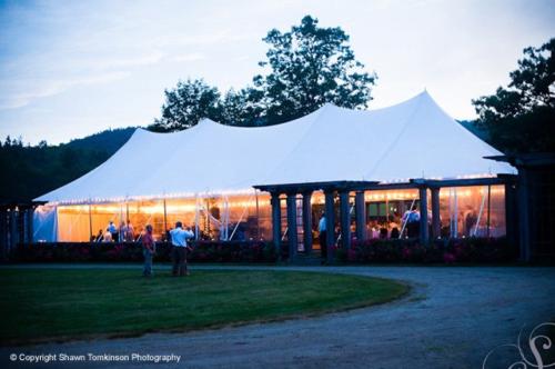 High Peak Tent Rent set over tennis court