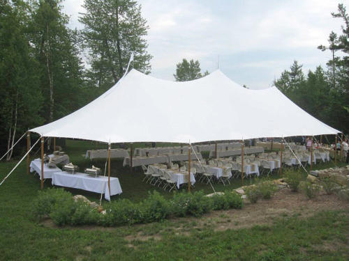 Sailcloth tent at Blue Water Farm