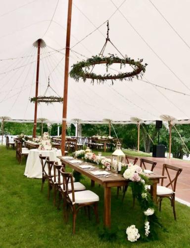 Interior view of a sailcloth tent