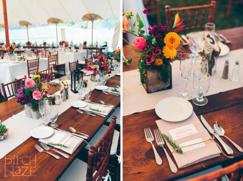 White china with clear glassware