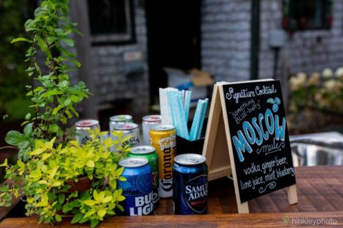 More blue accents and a signature cocktail