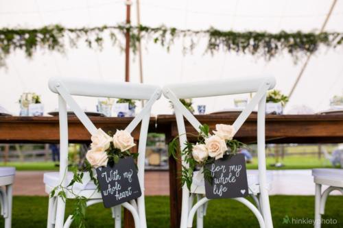 white crossback chairs for the bride and groom