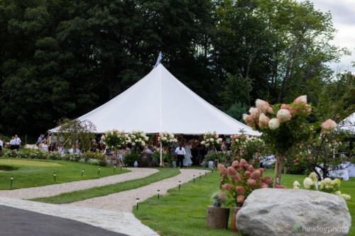 Reception cocktail hour under our round sailcloth tent