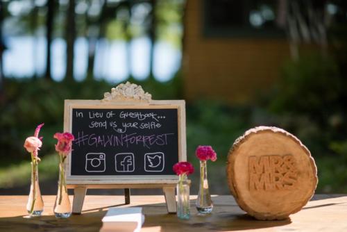 Modern request for guests to share their photos