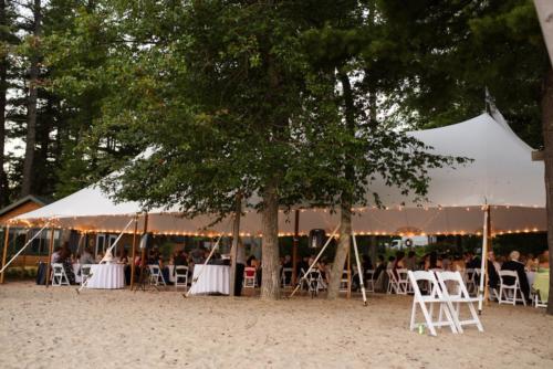 Sailcloth tent on the beach