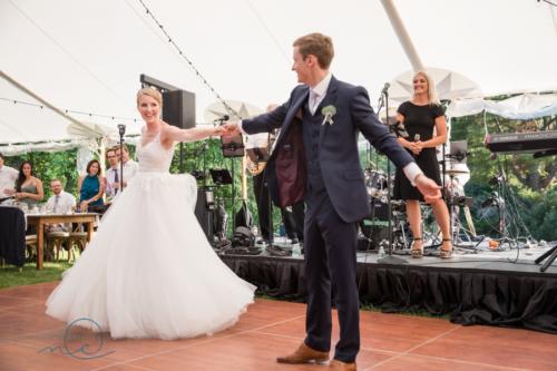 Couple showing off their moves on the dance floor