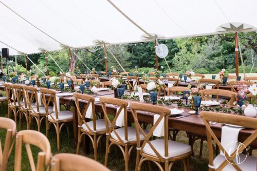 Farm table with crossback chairs