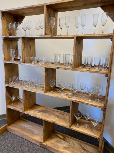 Rustic Back Bar Shelves for glasses and bottles