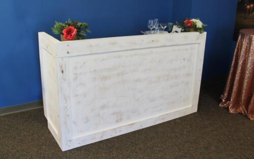 White Washed Rustic Plank Bar Rental