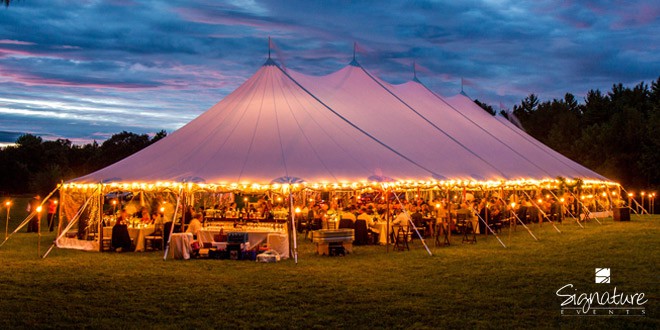 6 Lighting Options to Make Your Wedding Tent Sparkle